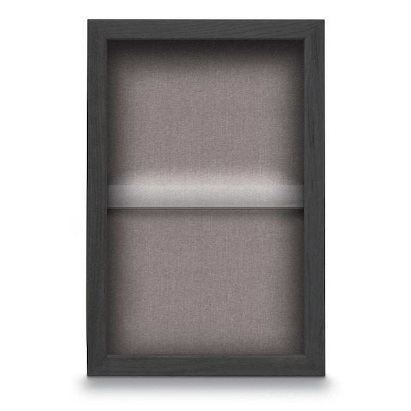 Indoor Enclosed Combo Board, 48"x36", Black Frame/Black Porcelain & Buff